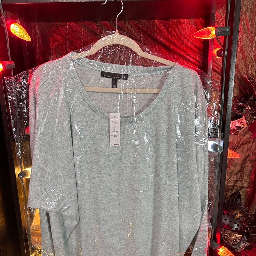 NWT WHBM Light Gray Blouse Tunic - M - Picture 4 of 13